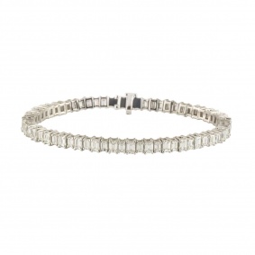 White Gold Diamond Line Bracelet